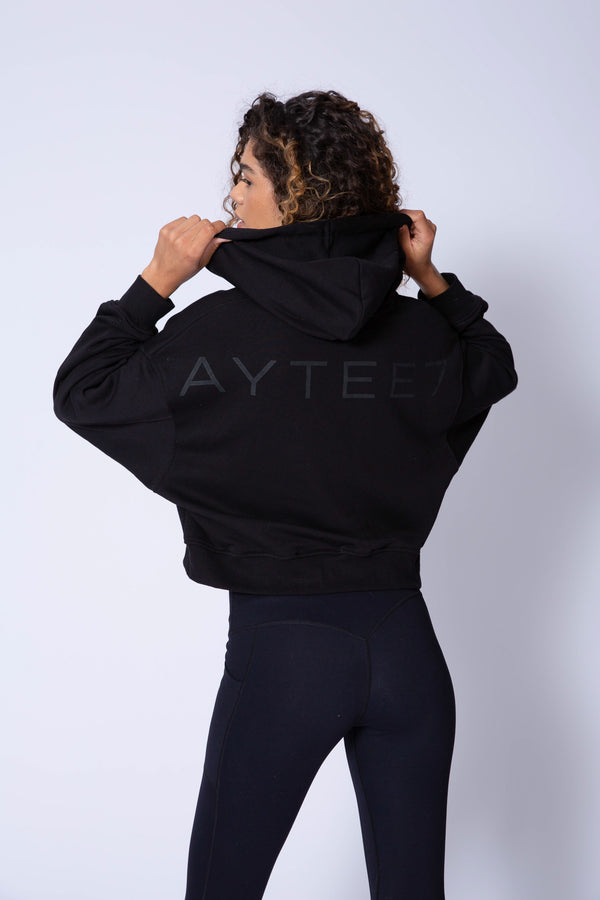 Authentic Womens Oversized Zipped Hoodie - Black